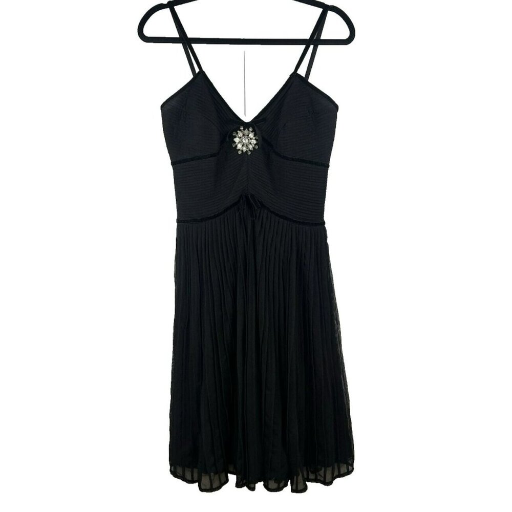 JS COLLECTION Women's Sleeveless Dress 6 Black Knee‎ Length Cocktail Fit + Flare